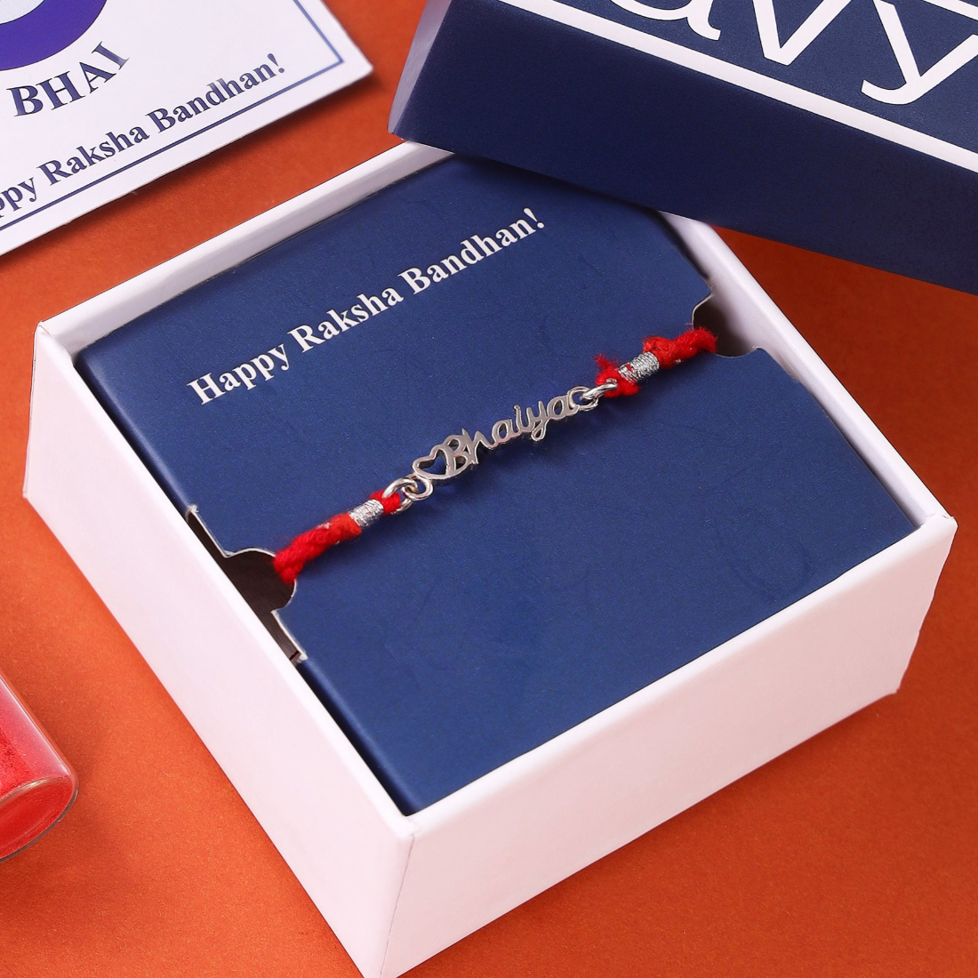 Bhai's Pride Rhodium-Plated Sterling Silver Thread Rakhi For Him