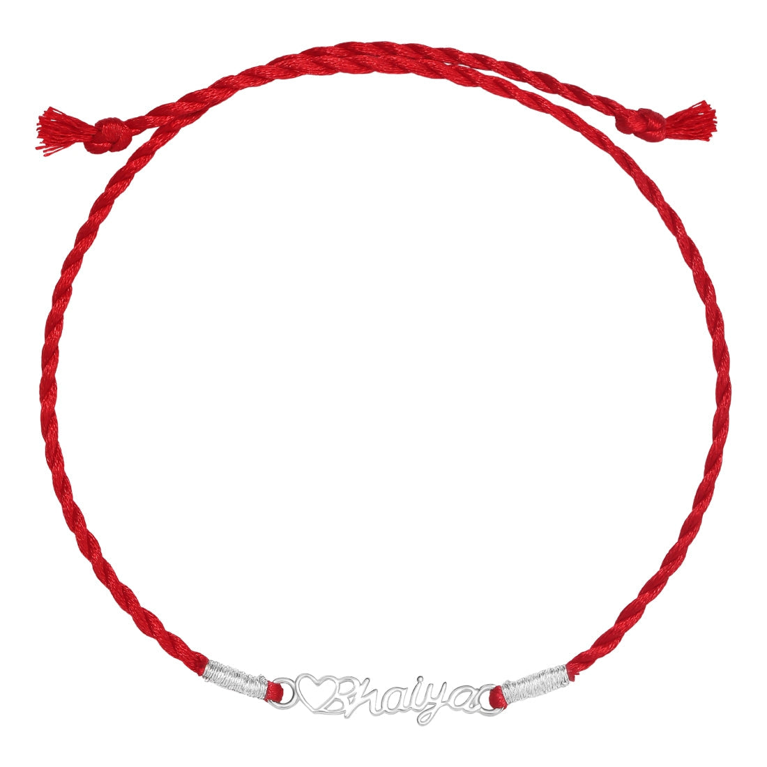 Bhaiya & Bhabhi Rhodium Plated 925 Sterling Silver Thread Rakhi Combo