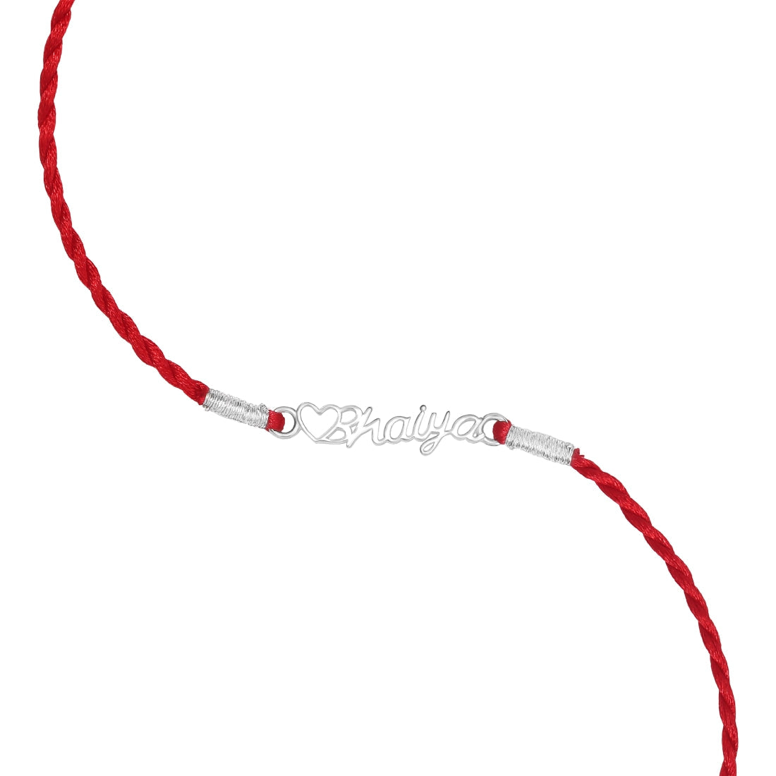 Bhaiya & Bhabhi Rhodium Plated 925 Sterling Silver Thread Rakhi Combo