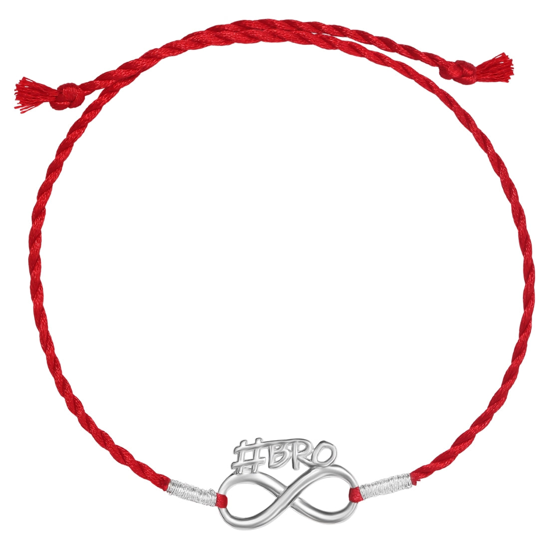 Classic Bro Infinity Rhodium Plated Silver Thread Rakhi