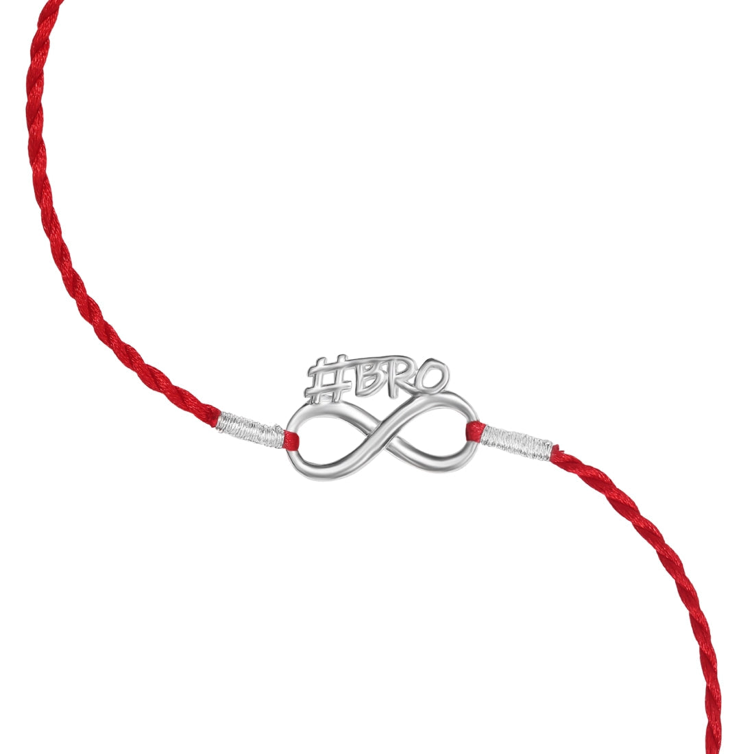 Classic Bro Infinity Rhodium Plated Silver Thread Rakhi