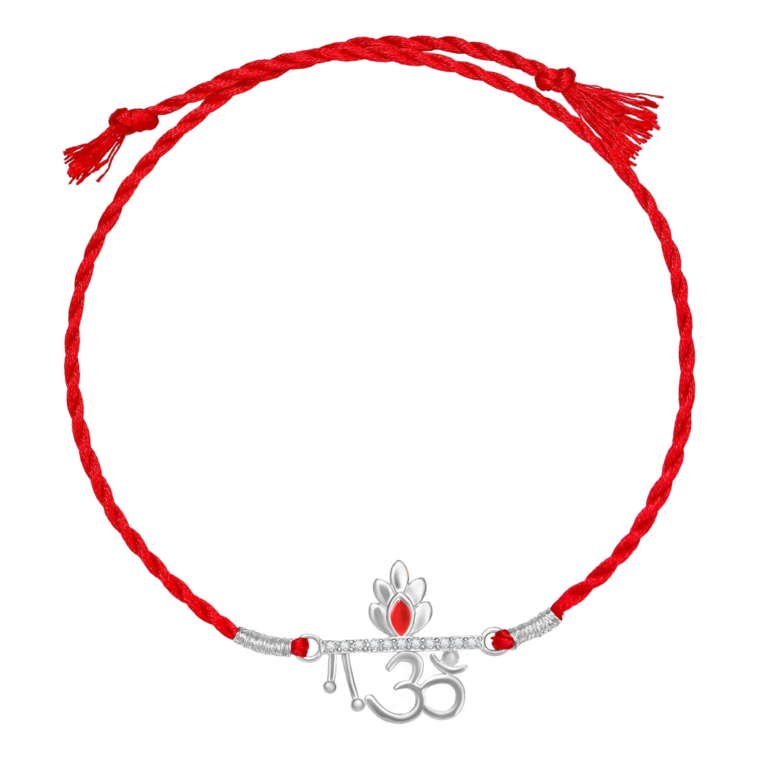 Blessed Sacred Rhodium-Plated Sterling Silver Thread Rakhi Combo For Him