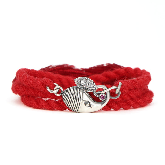 Divine Ganesh Ji Rhodium-Plated Silver Thread Rakhi