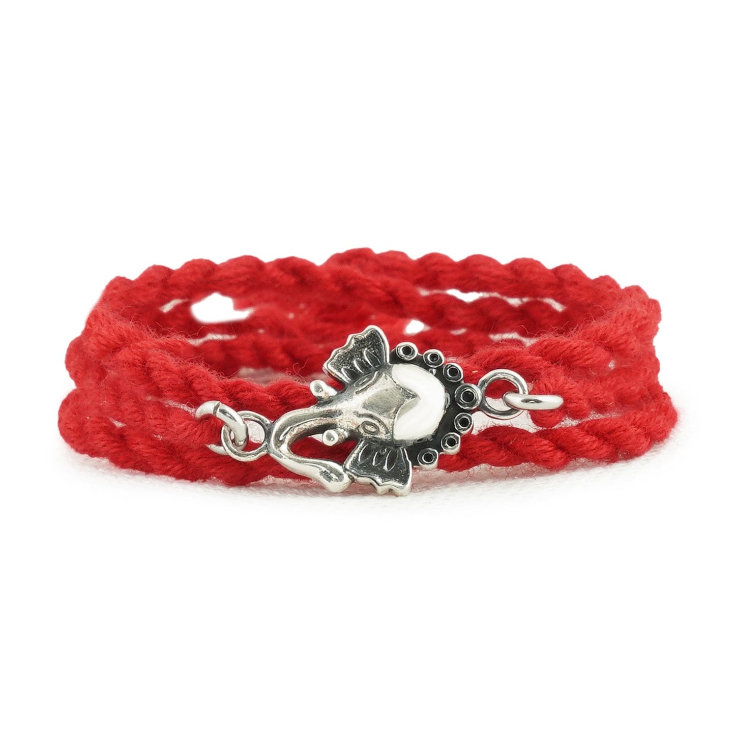 Divine Ganesh Ji Rhodium-Plated Sterling Silver Thread Rakhi