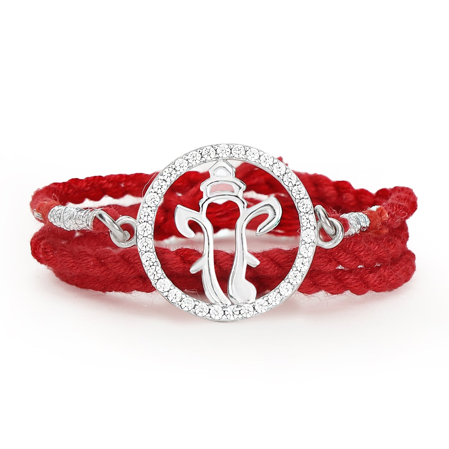 Radiant Ganesh Ji With CZ Silver Thread Rakhi