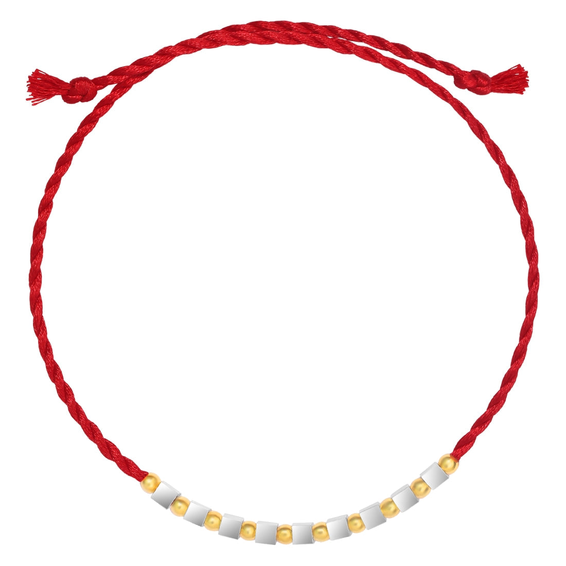 Ball Bar Radiant Gold-Plated Sterling Silver Thread Rakhi For Him