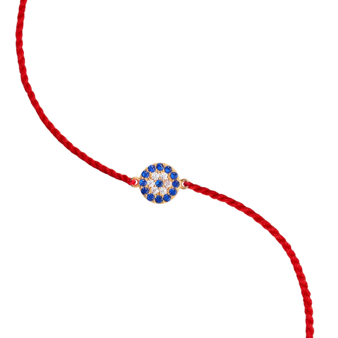 Radiant Elegance CZ Gold Plated Silver Thread Rakhi
