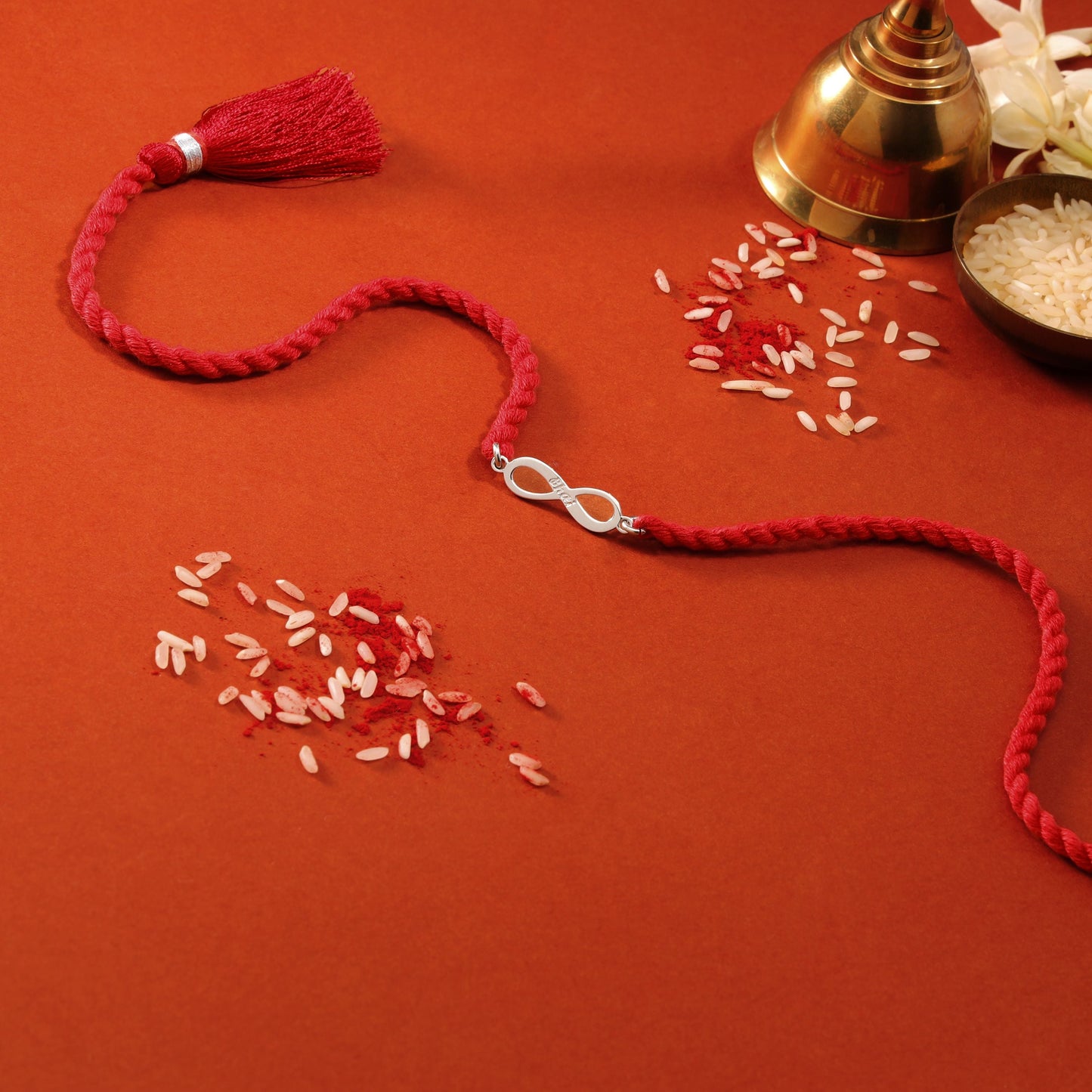 Infinity Bhai Rhodium Plated Silver Rakhi