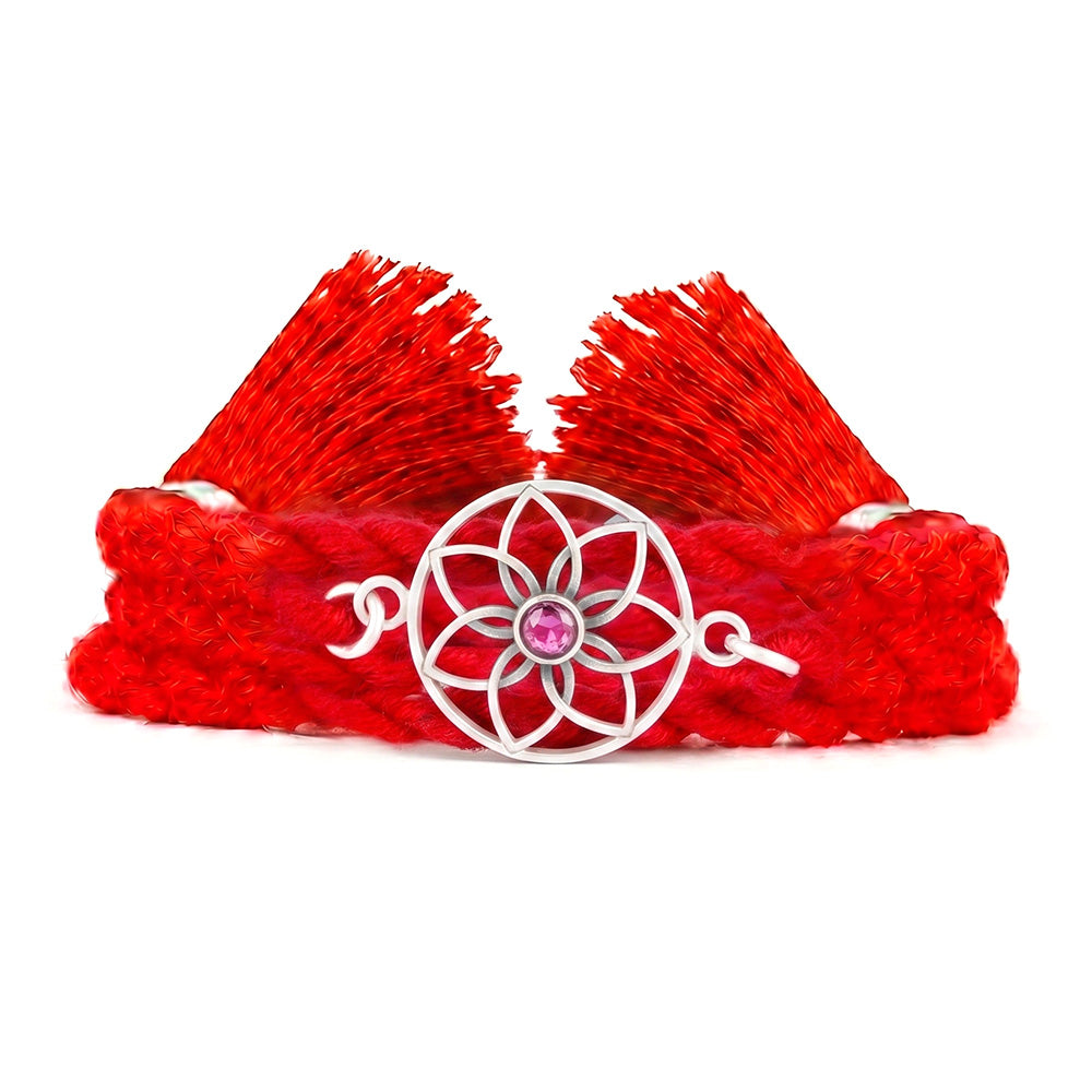 Crimson Lotus Silver Rakhi (ALVINA Signature)