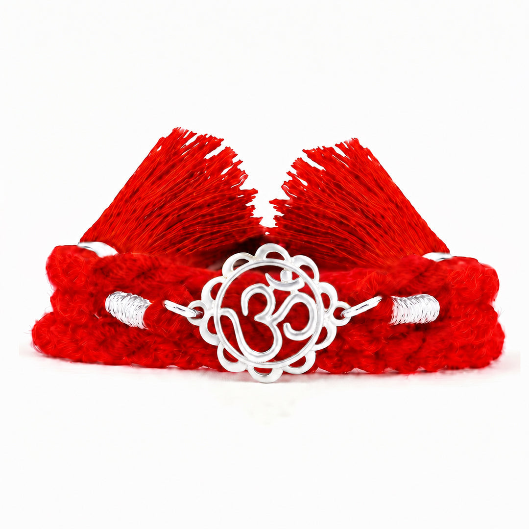 Divine Om Rhodium Plated Silver Rakhi (ALVINA Signature)