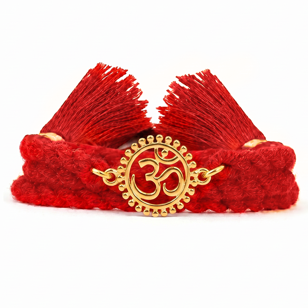 Mandala Om Gold Plated 925 Silver Rakhi