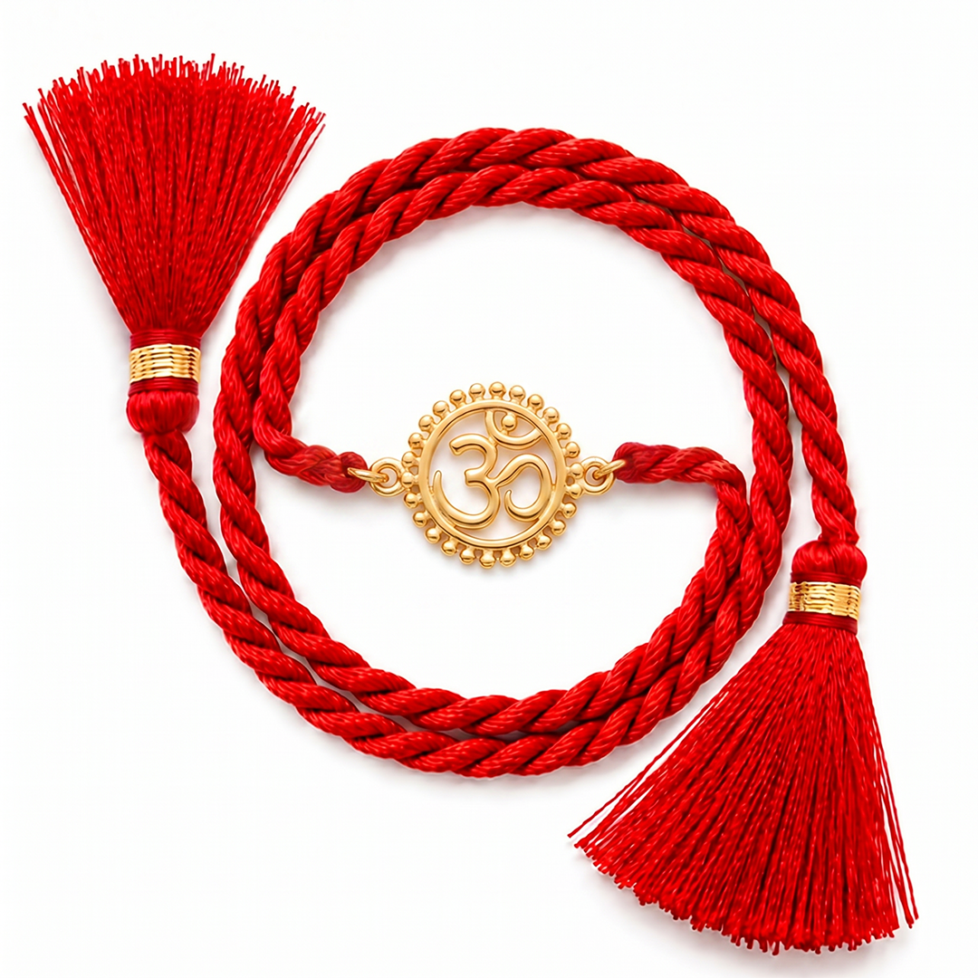 Mandala Om Gold Plated 925 Silver Rakhi