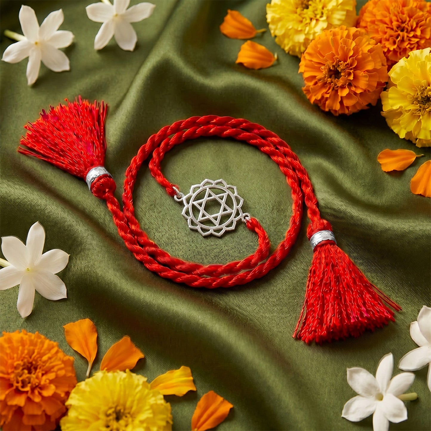 Sacred Om Rhodium Plated 925 Silver Rakhi