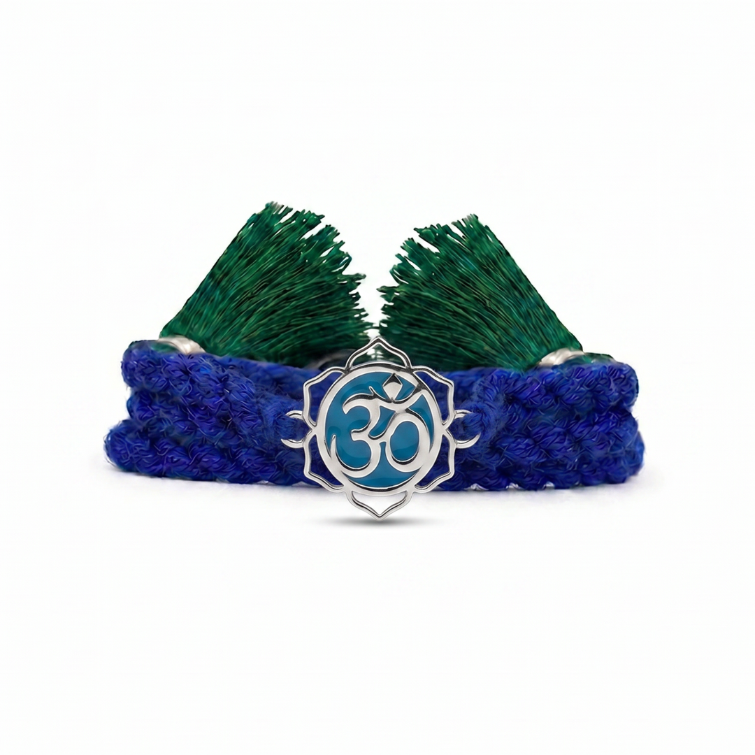 Om Lotus Rhodium Plated 925 Silver Rakhi