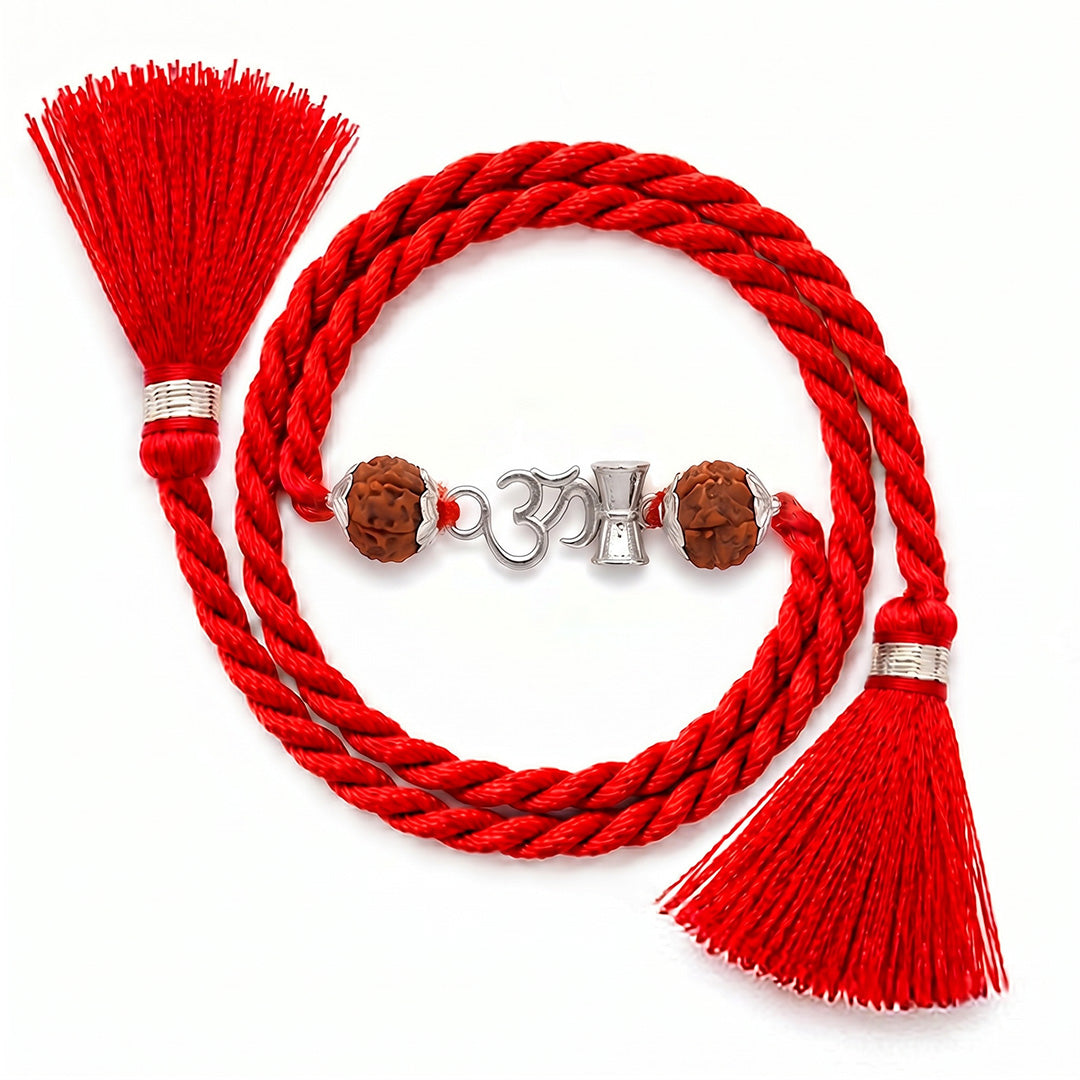 Sacred Om Rhodium Plated 925 Silver Rakhi