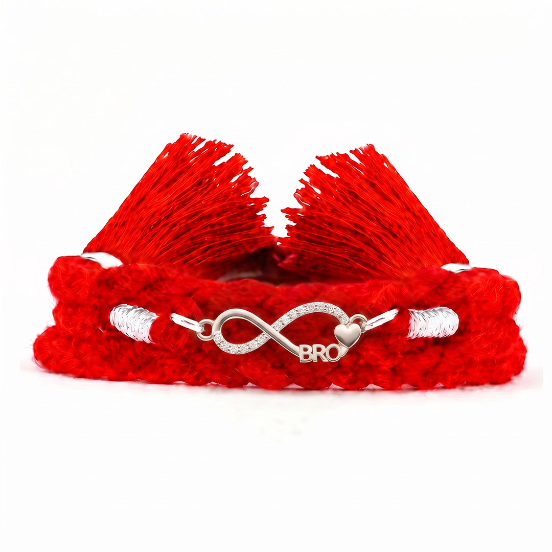 Infinity Bond CZ Rhodium Plated Silver Rakhi (ALVINA Signature)