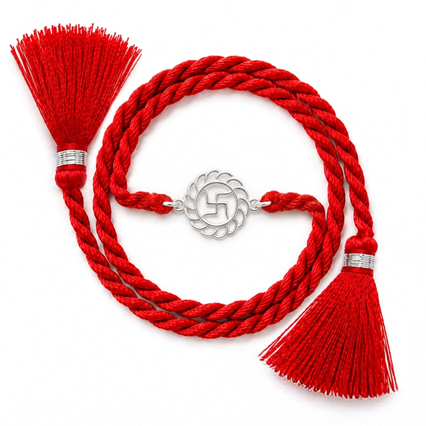 Sacred Swastika Rhodium Plated 925 Silver Rakhi