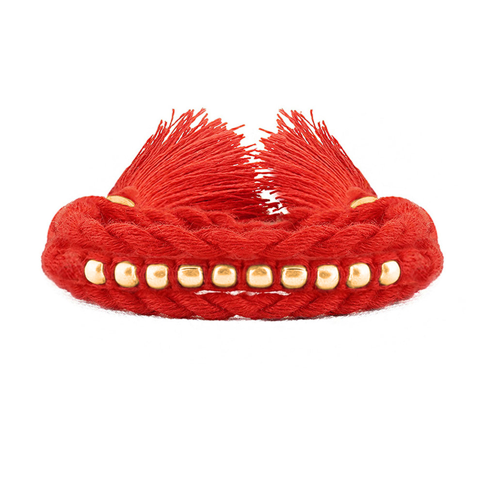 Radiant Thread 10 Beads of Love Gold Plated Silver Rakhi
