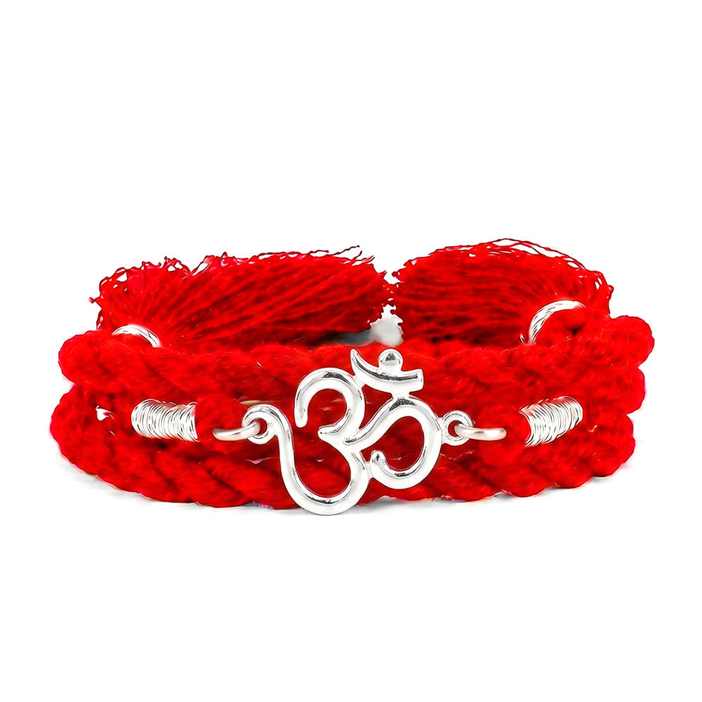Sacred Om Rhodium Plated Silver Rakhi (ALVINA Signature)